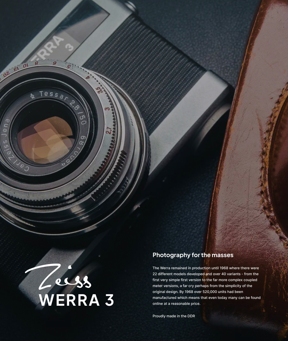 Zoomed image of the Werra name on the camera